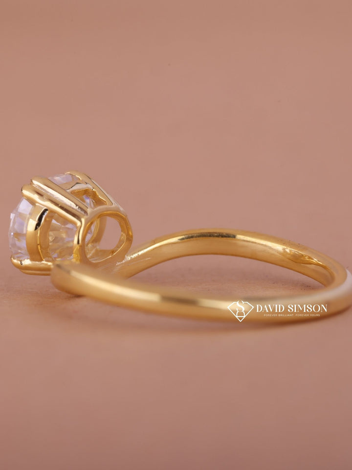 2.0CT-3.0CT East West Oval Cut Moissanite Diamond Wave Engagement Ring