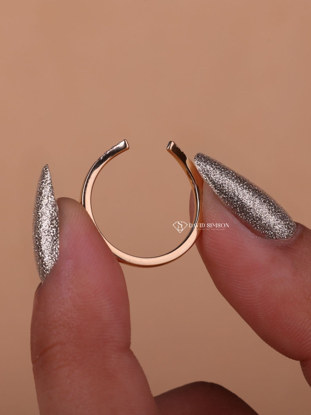 Round Cut Moissanite Diamond Open eve Wedding Band