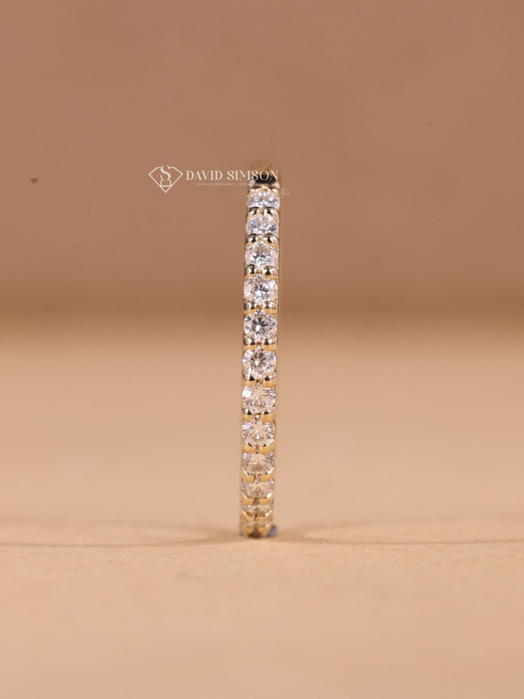 Round Cut Moissanite Diamond Stacking Half Eternity Wedding Band