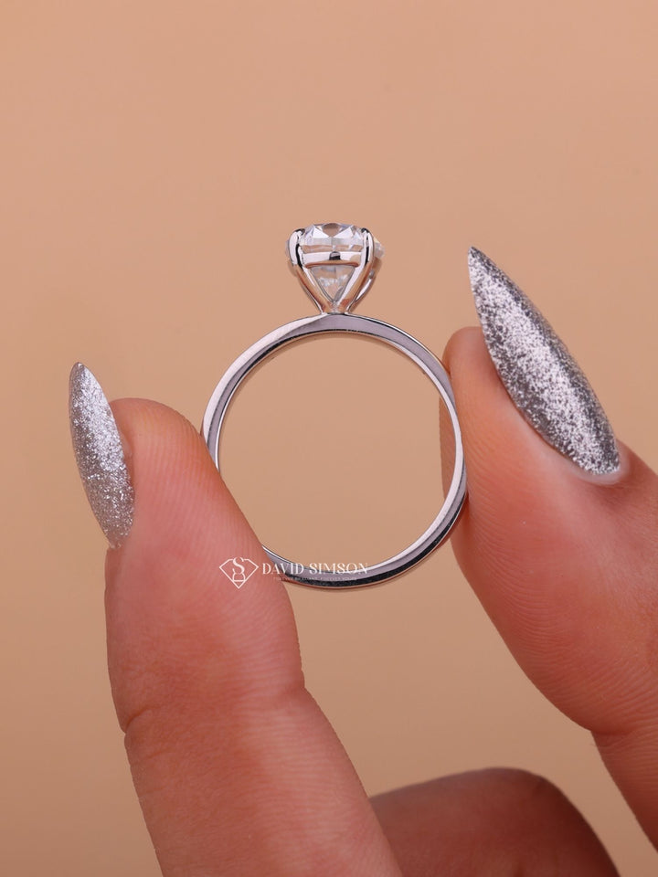 2.0CT-3.0CT Oval Cut Moissanite Diamond Thick Engagement Ring