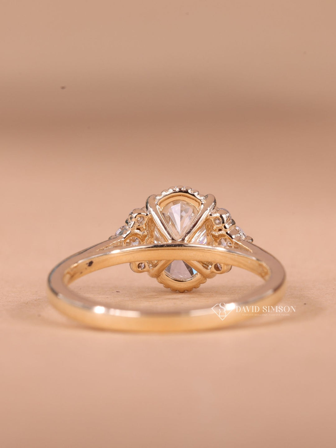 1.0CT-2.0CT Oval Cut Moissanite Diamond Cluster Engagement Ring for Her