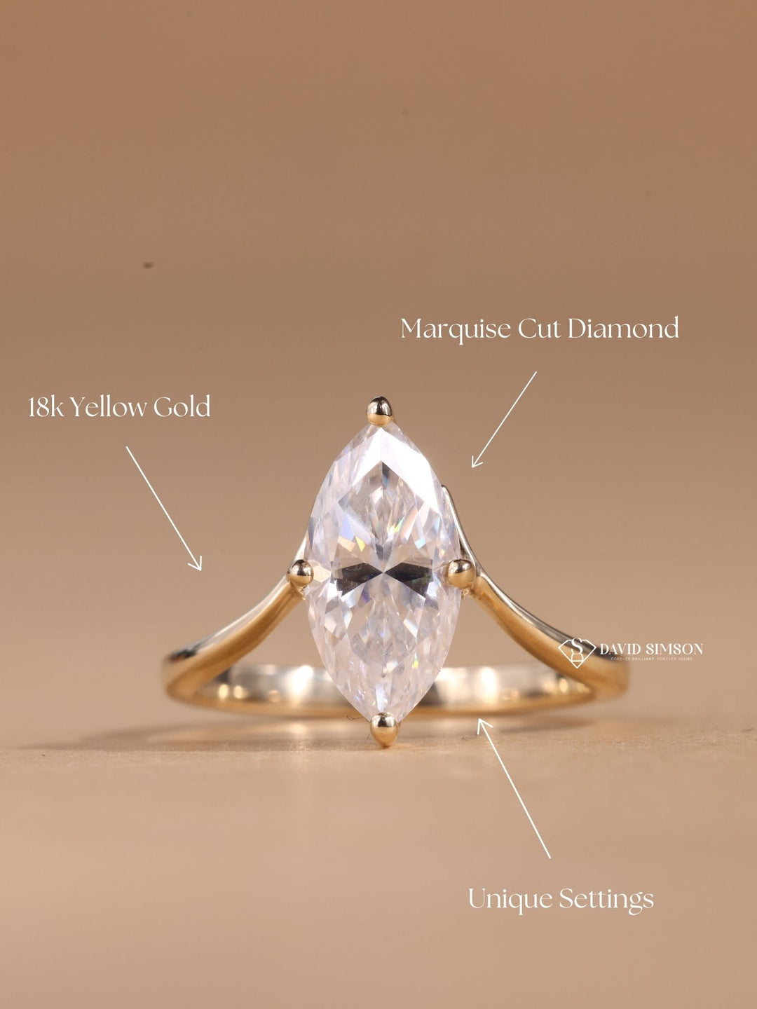 3.0CT-4.0CT Marquise Cut Moissanite Diamond Unique Engagement Ring for Her