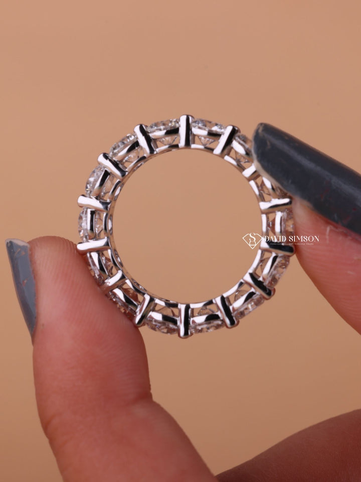 Round Cut Moissanite Diamond Full Eternity Matching Wedding Band