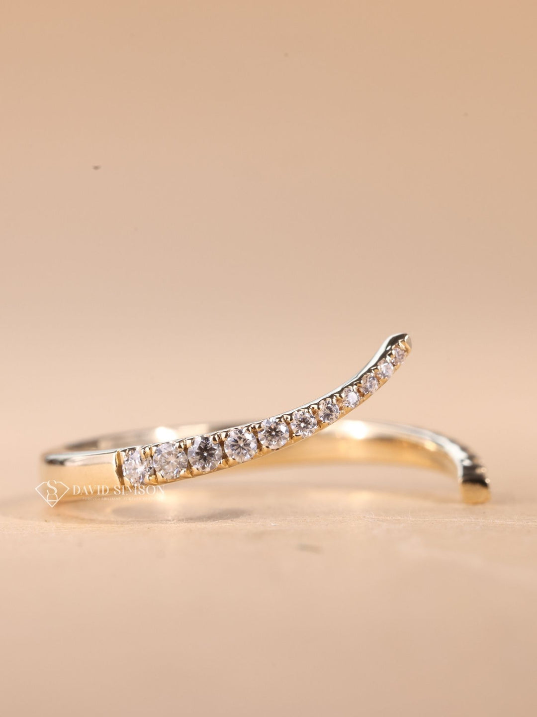 Round Cut Moissanite Diamond Open Unique Wedding Band