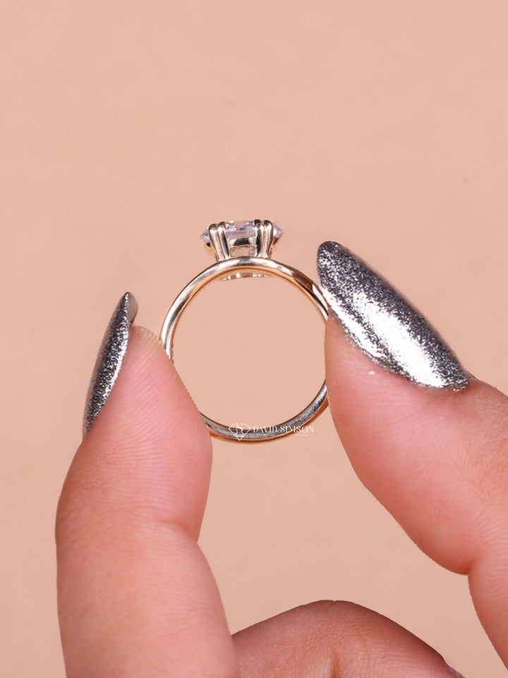 1.50CT-2.50CT East West Oval Cut Moissanite Diamond Wave Engagement Ring