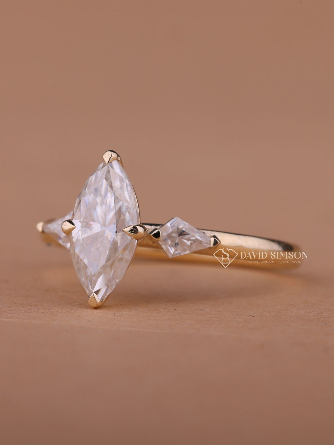 1.50CT-2.50CT Marquise Cut Moissanite Diamond Three Stone Engagement Ring