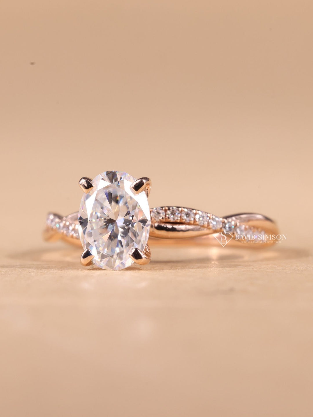 2.0CT-3.0CT Oval Cut Moissanite Infinity Diamond Engagement Ring