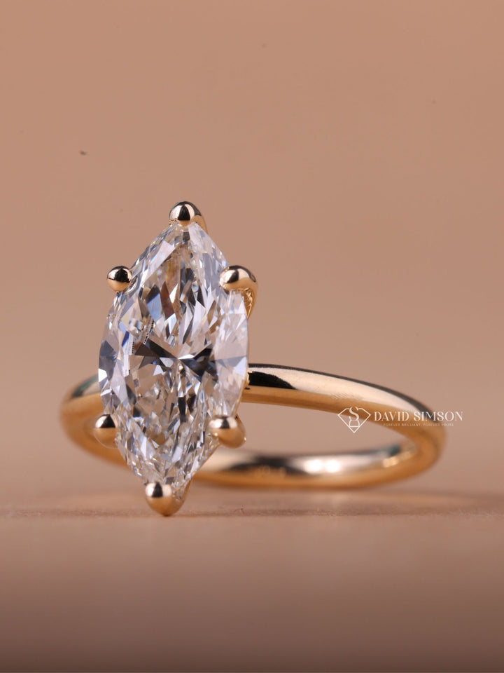 2.50CT-3.50CT Marquise Cut Moissanite Diamond Solitaire Engagement Ring