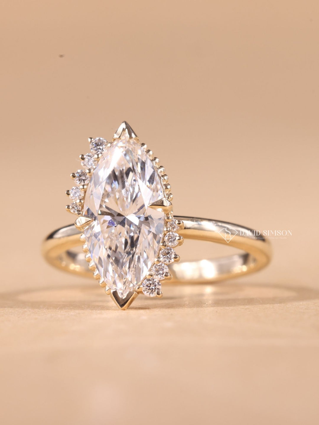2.0CT-3.0CT Marquise Cut Moissanite Vintage Cluster Diamond Engagement Ring