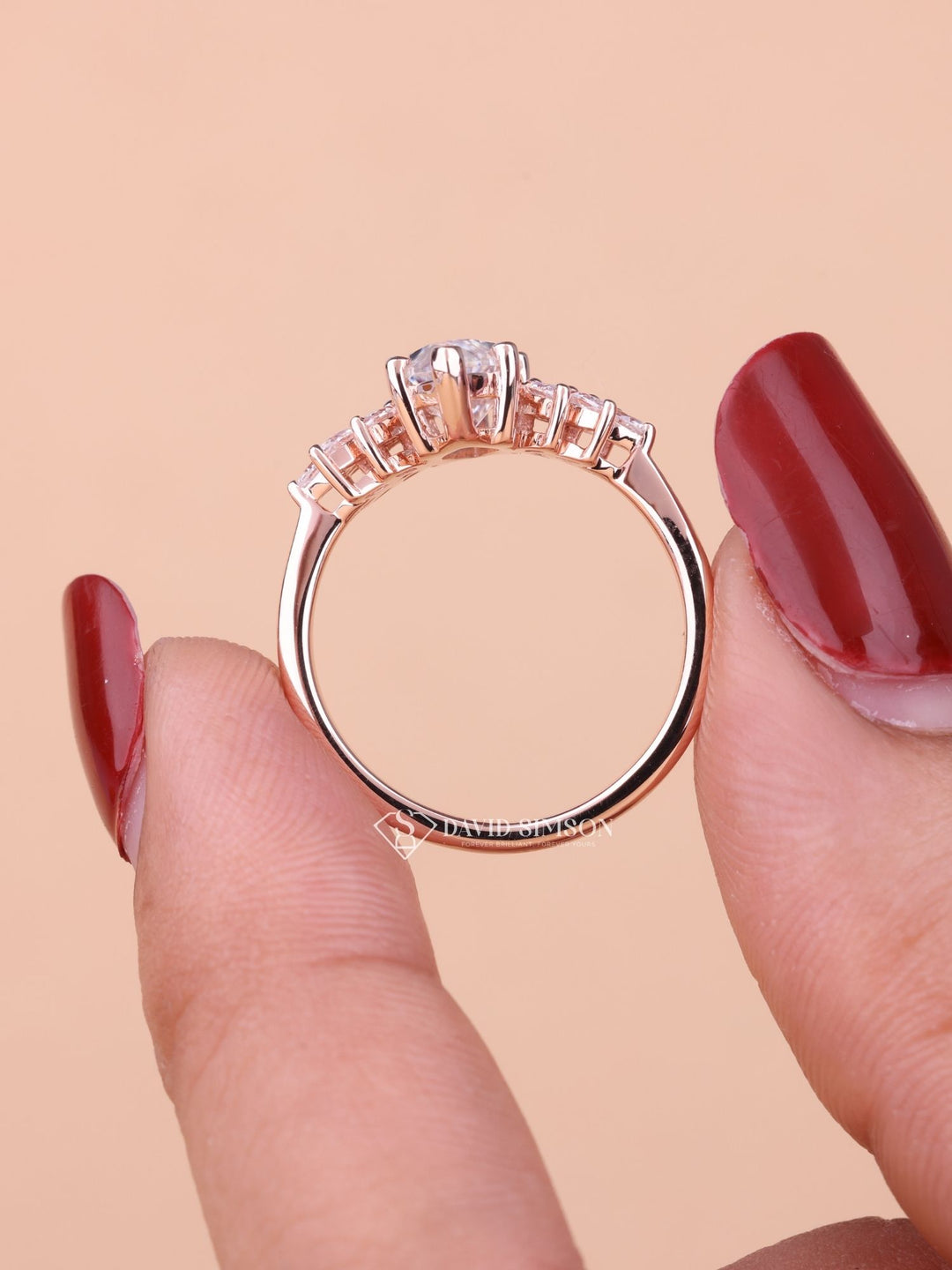 1.50CT-2.50CT Marquise Cut Moissanite Diamond Cluster Engagement Ring