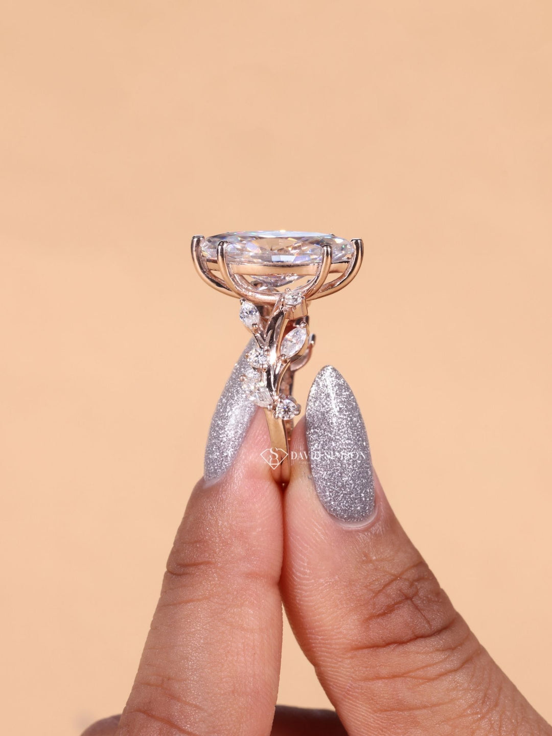 1.50CT-2.50CT Marquise Cut Moissanite Diamond Nature Inspired Engagement Ring