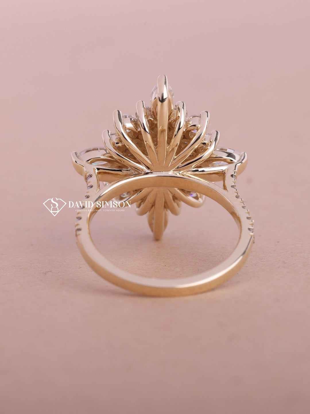 0.50CT-1.50CT Oval Cut Moissanite Diamond Halo Cluster Engagement Ring