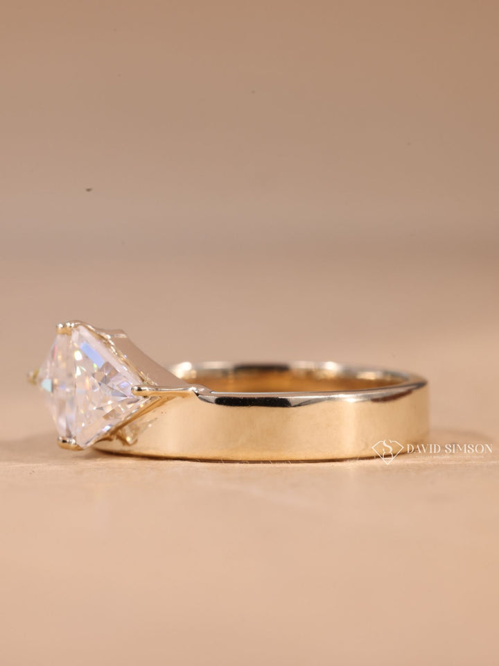 0.50CT Trillion Cut Moissanite Diamond Two Stone Engagement Ring