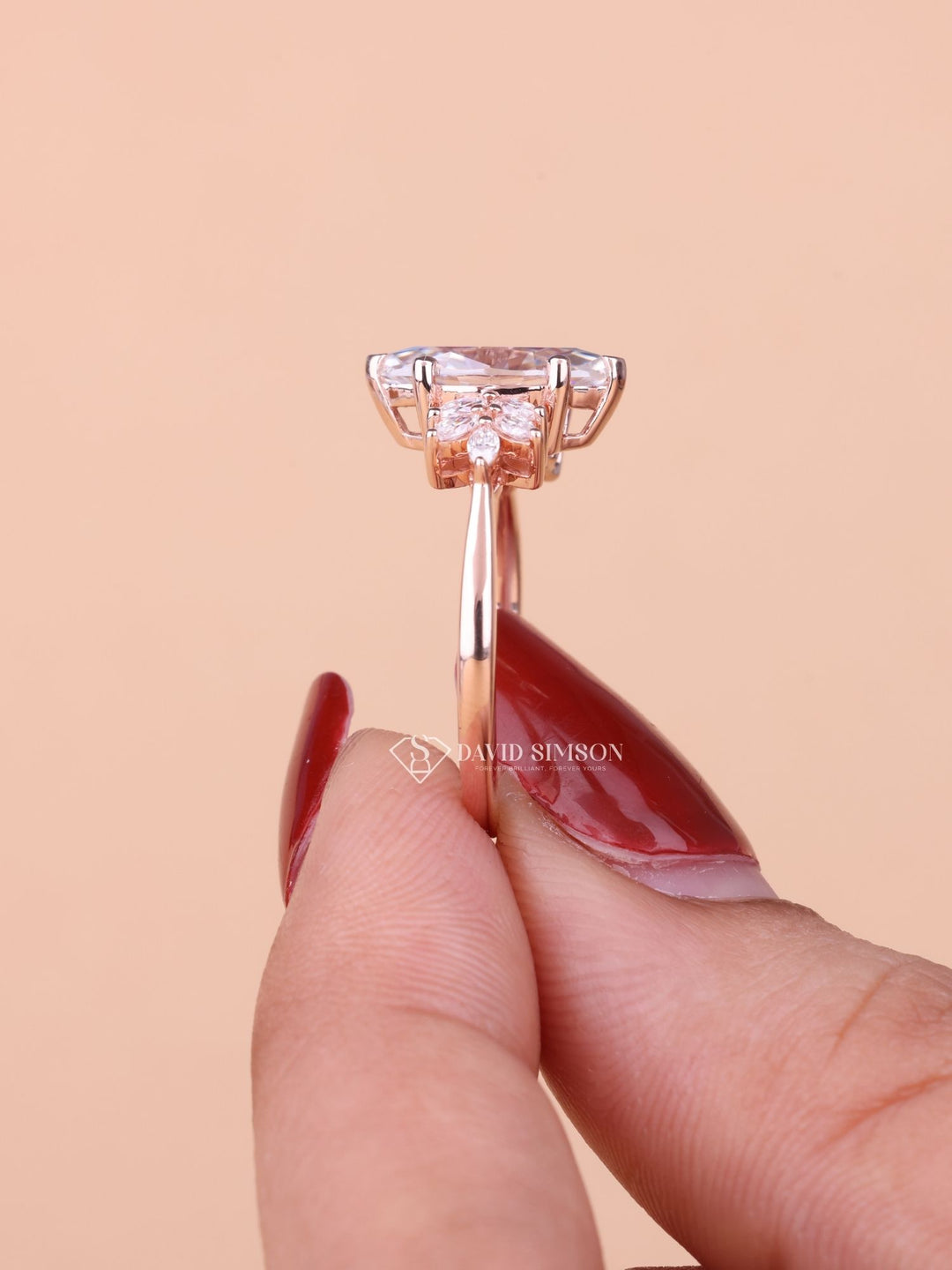 1.50CT-2.50CT Marquise Cut Moissanite Diamond Cluster Engagement Ring