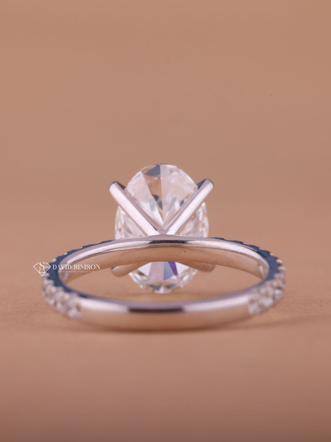 2.0CT-3.0CT Oval Cut Moissanite Diamond Pave Engagement Ring