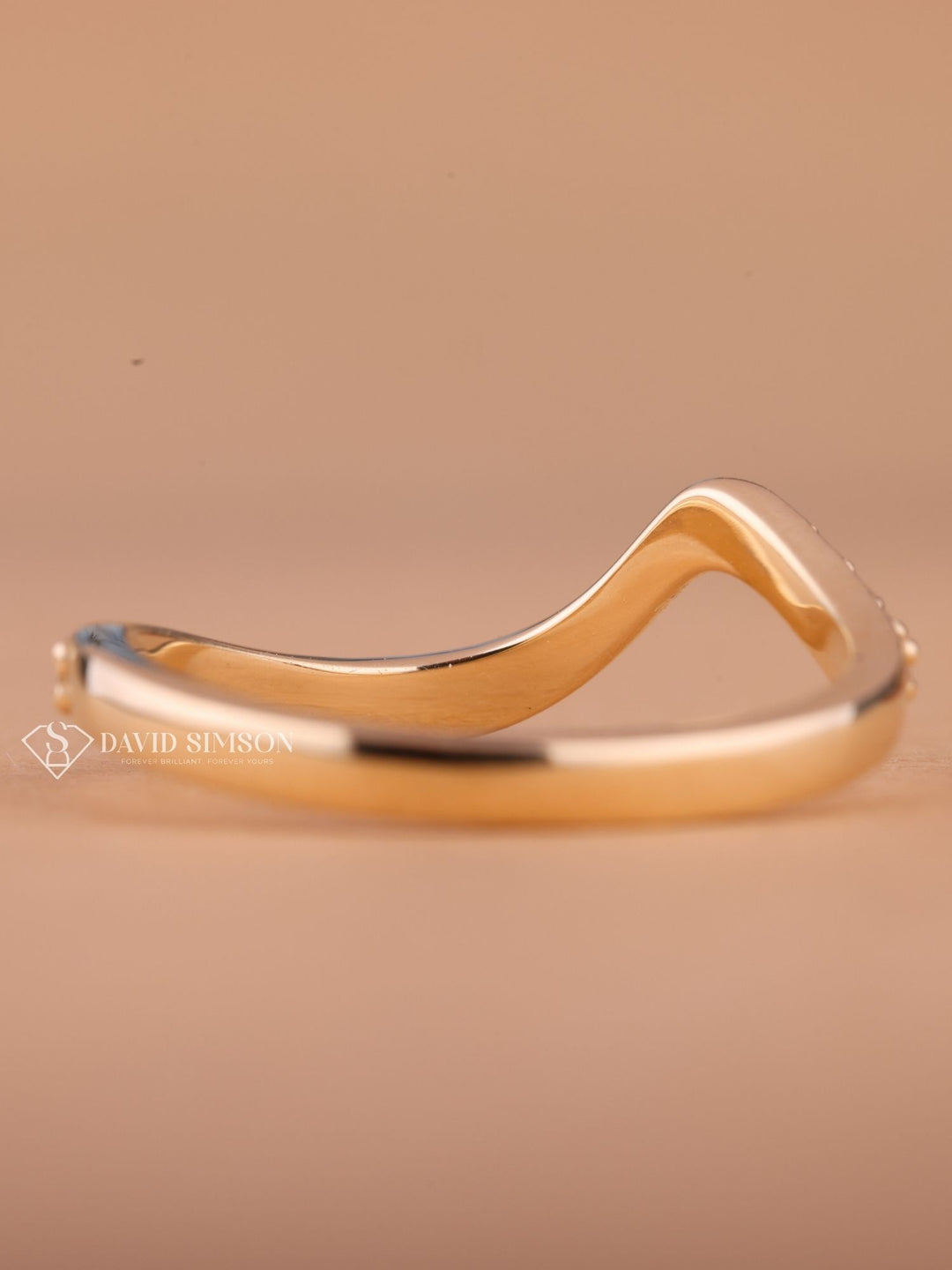 Round Cut Moissanite Diamond Half Eternity Waves Wedding Band