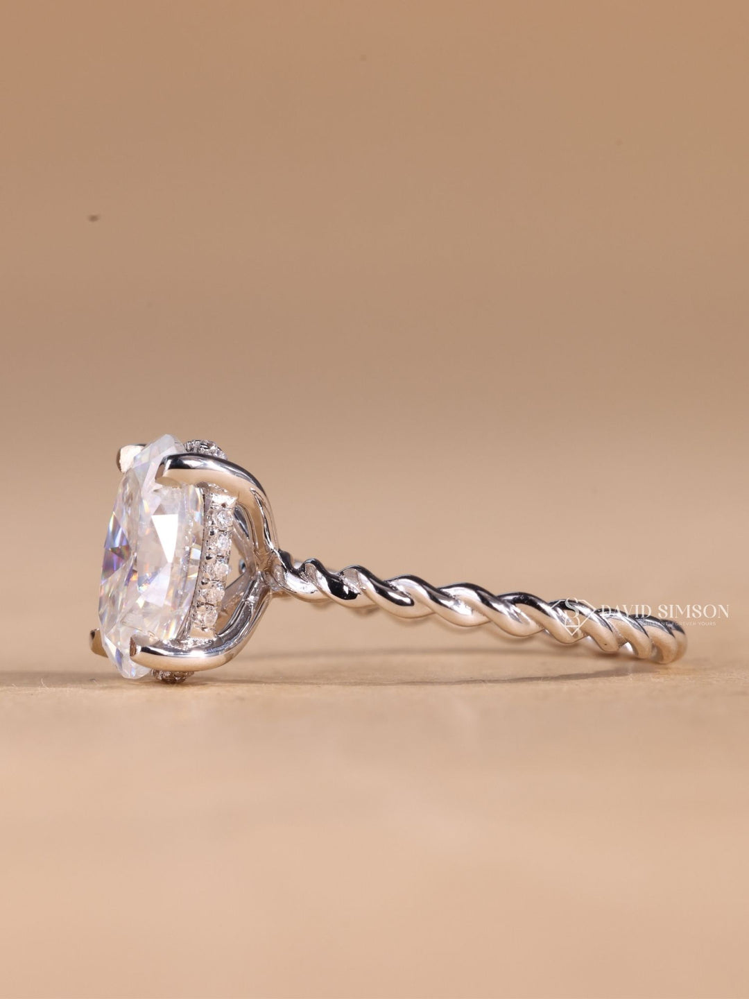 1.50CT-2.50CT Oval Cut Diamond Moissanite Braided Engagement Ring