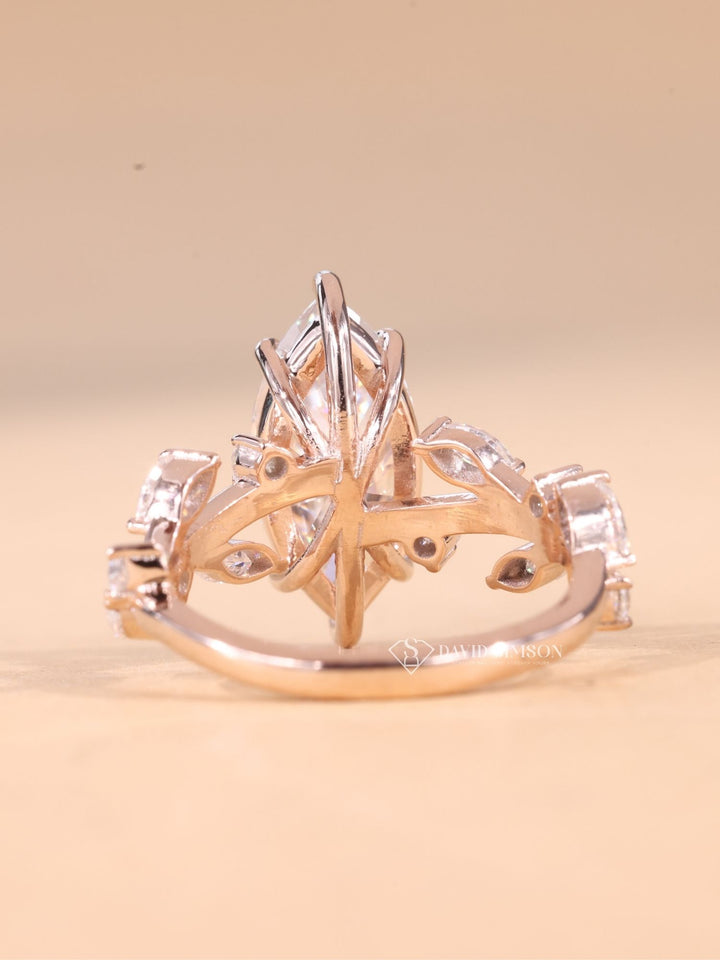 1.50CT-2.50CT Marquise Cut Moissanite Diamond Nature Inspired Engagement Ring