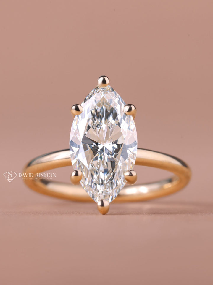 2.50CT-3.50CT Marquise Cut Moissanite Diamond Solitaire Engagement Ring