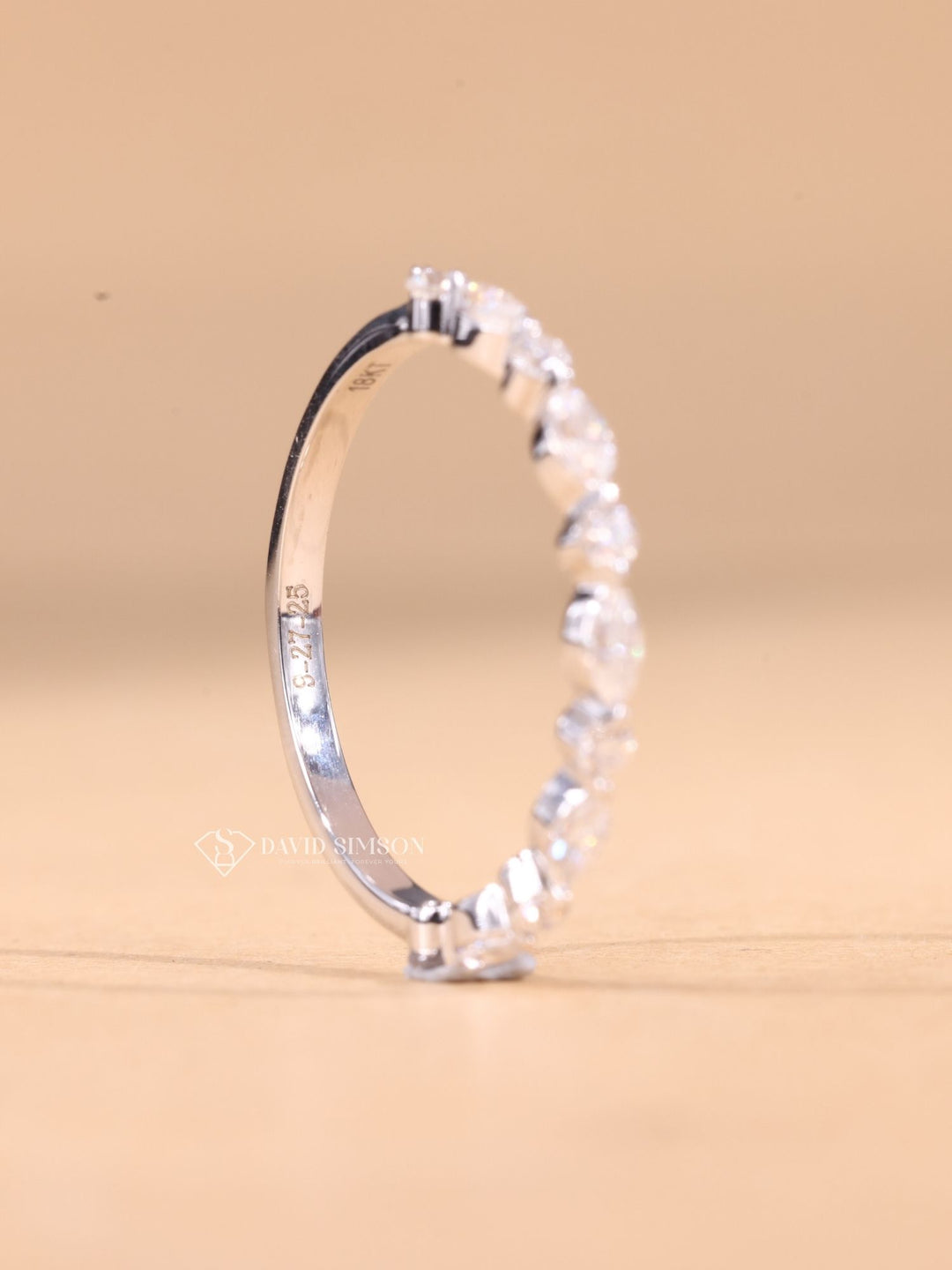 Round & Marquise Cut Moissanite Diamond Half Eternity Wedding Band