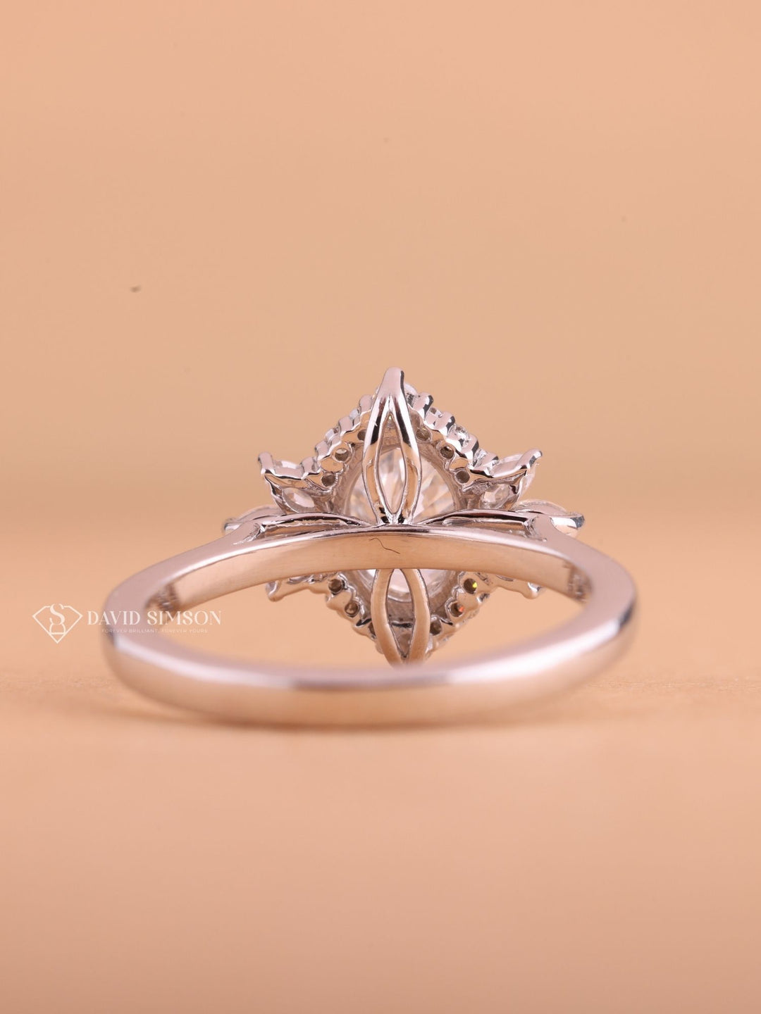 2.0CT-3.0CT Oval Cut Moissanite Diamond Cluster Engagement Ring
