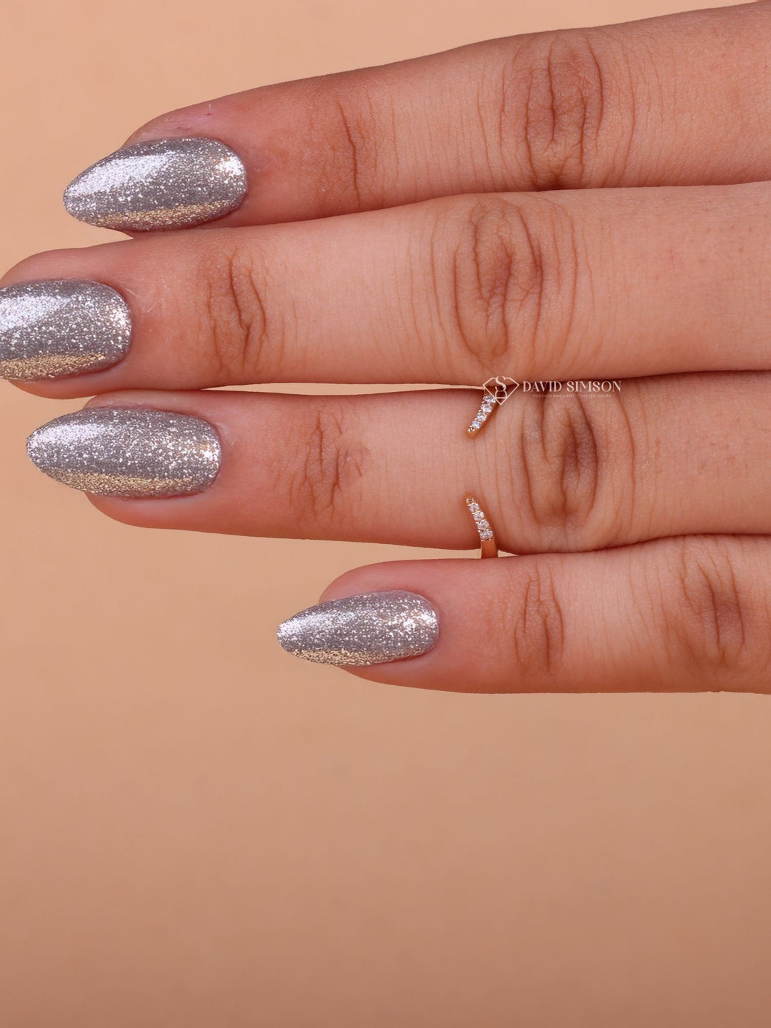 Round Cut Moissanite Diamond Open eve Wedding Band