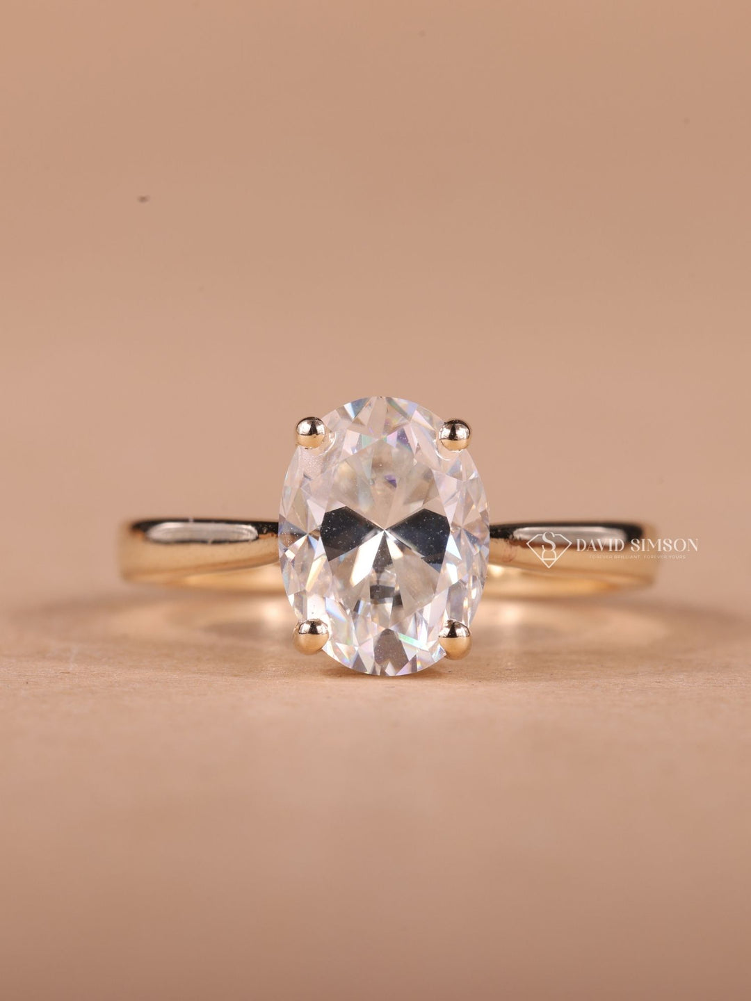 2.0CT-3.0CT Oval Cut Moissanite Diamond Solitaire Engagement Ring