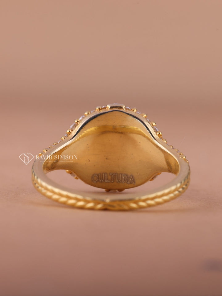 Round Cut Moissanite Diamond Dome Engagement Ring