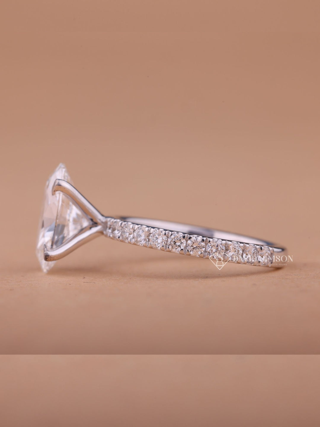 2.0CT-3.0CT Oval Cut Moissanite Diamond Pave Engagement Ring