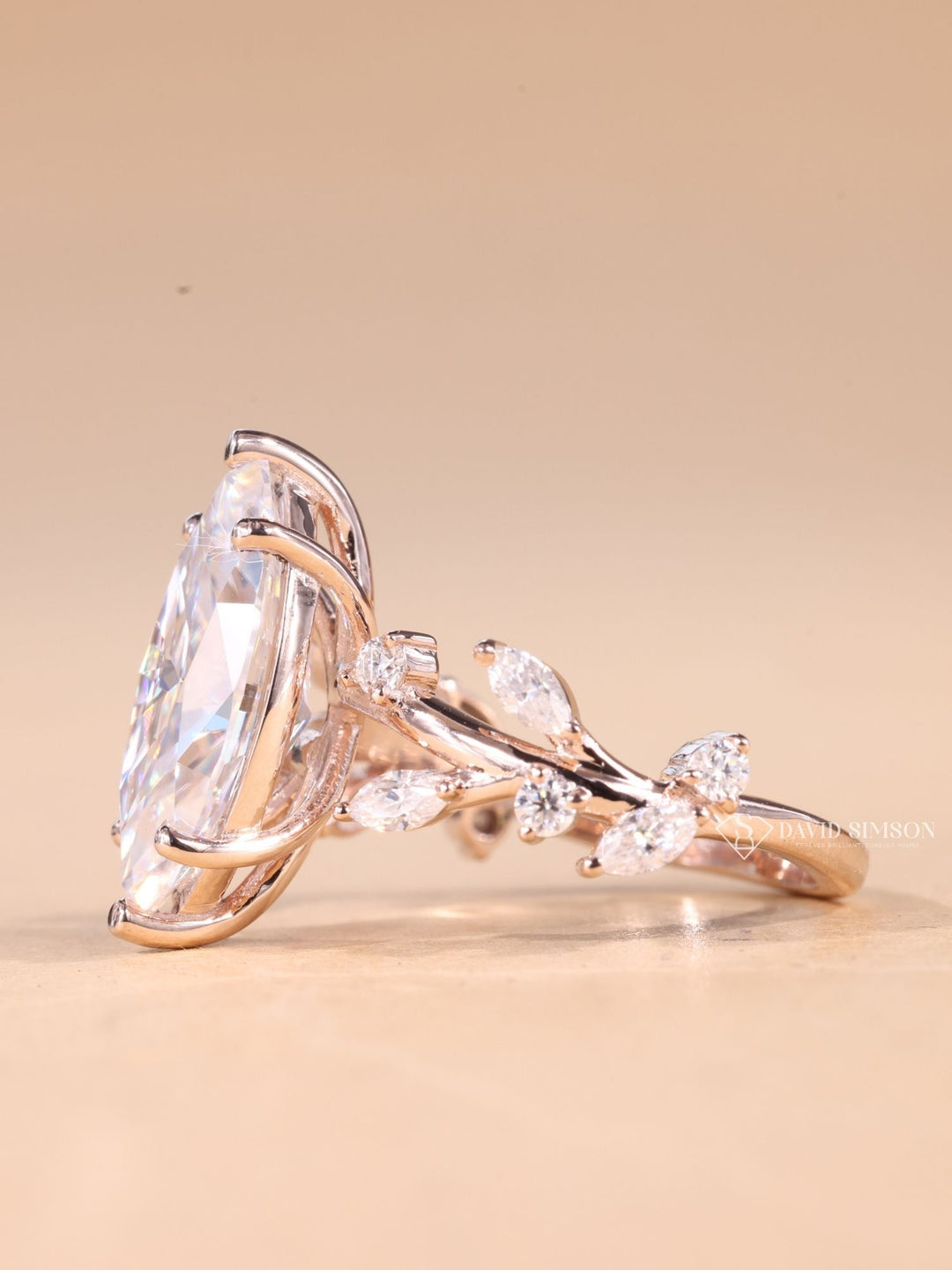 1.50CT-2.50CT Marquise Cut Moissanite Diamond Nature Inspired Engagement Ring