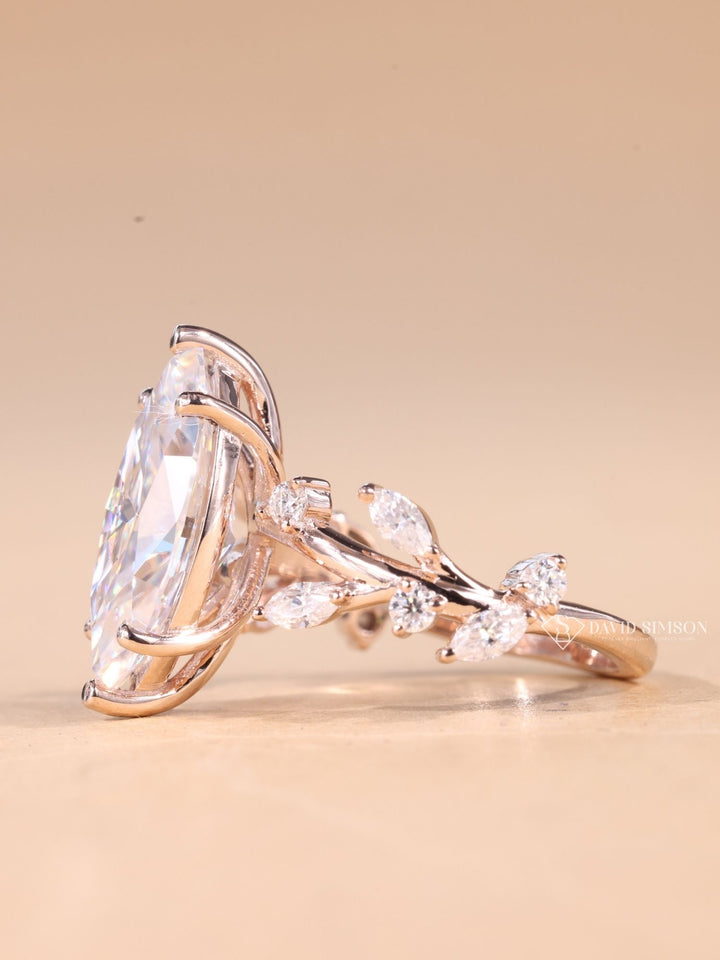 1.50CT-2.50CT Marquise Cut Moissanite Diamond Nature Inspired Engagement Ring