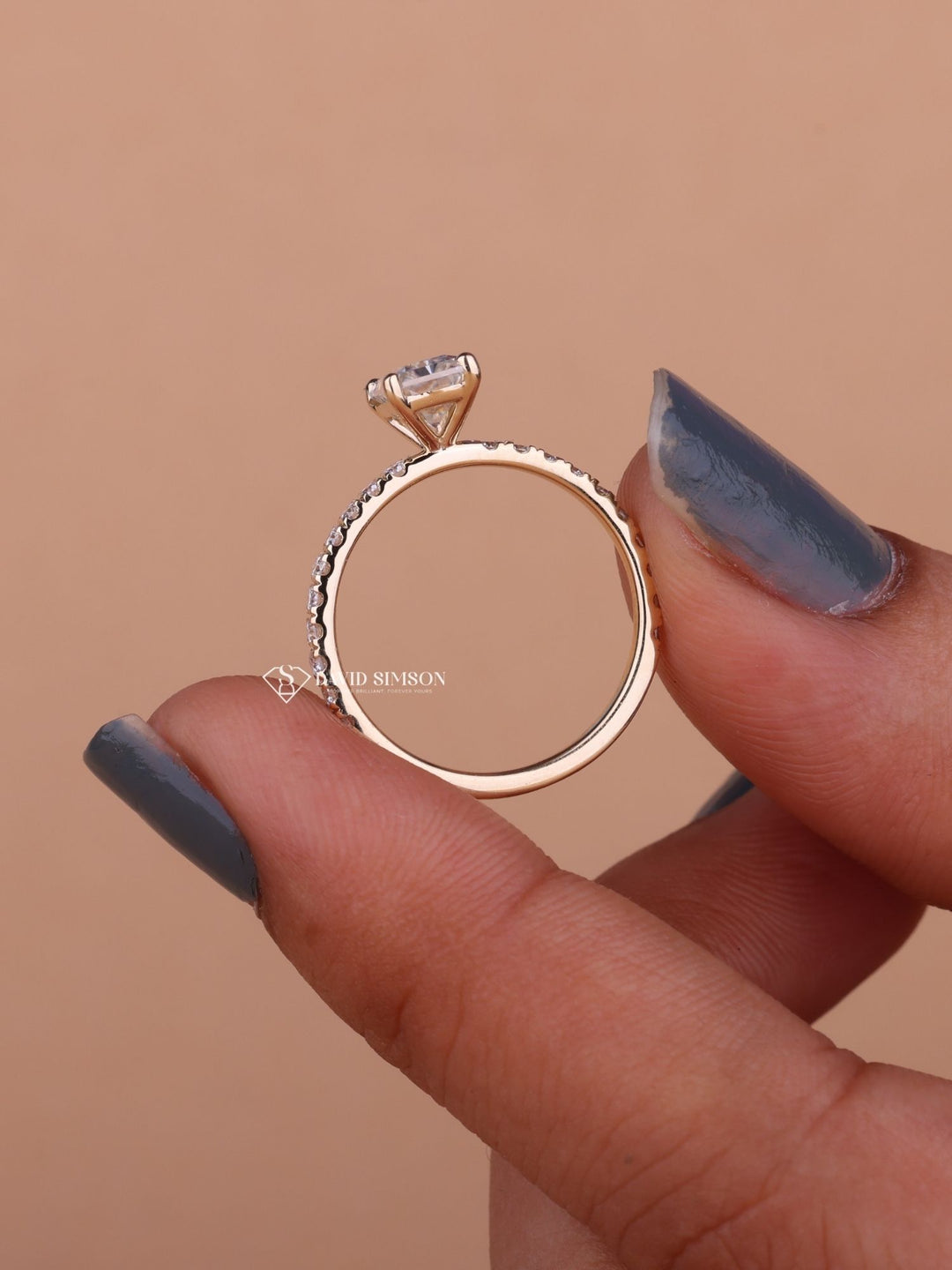 1.50CT-2.50CT Radiant Cut Moissanite Pave Diamond Engagement Ring