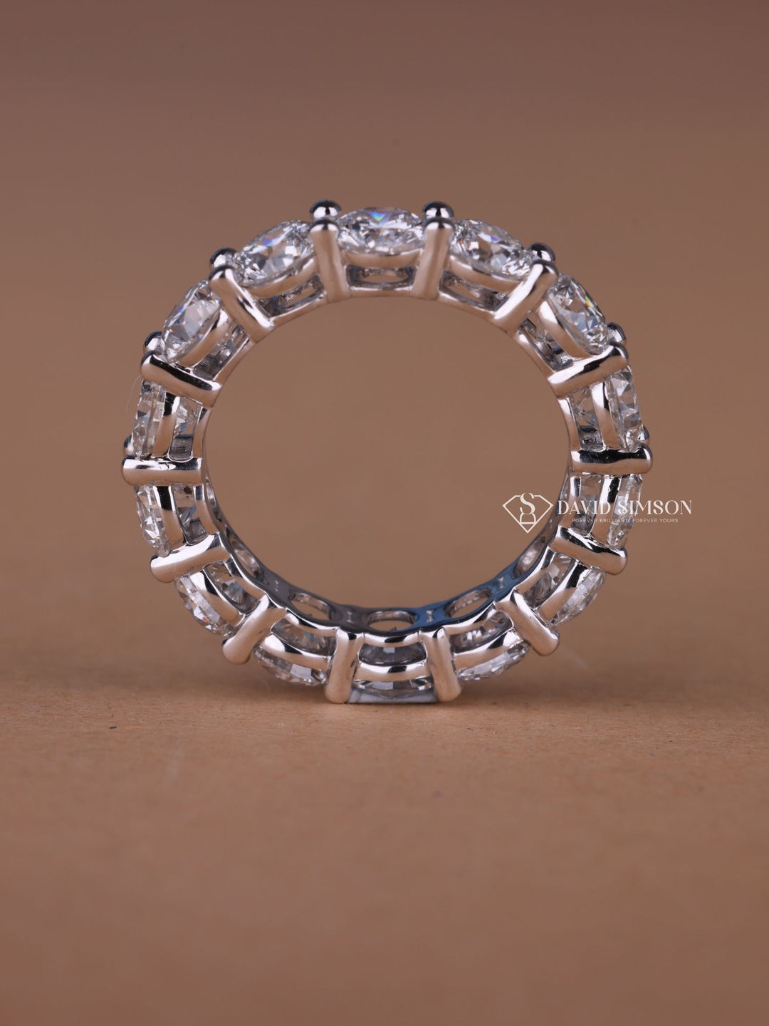 Round Cut Moissanite Diamond Full Eternity Matching Wedding Band