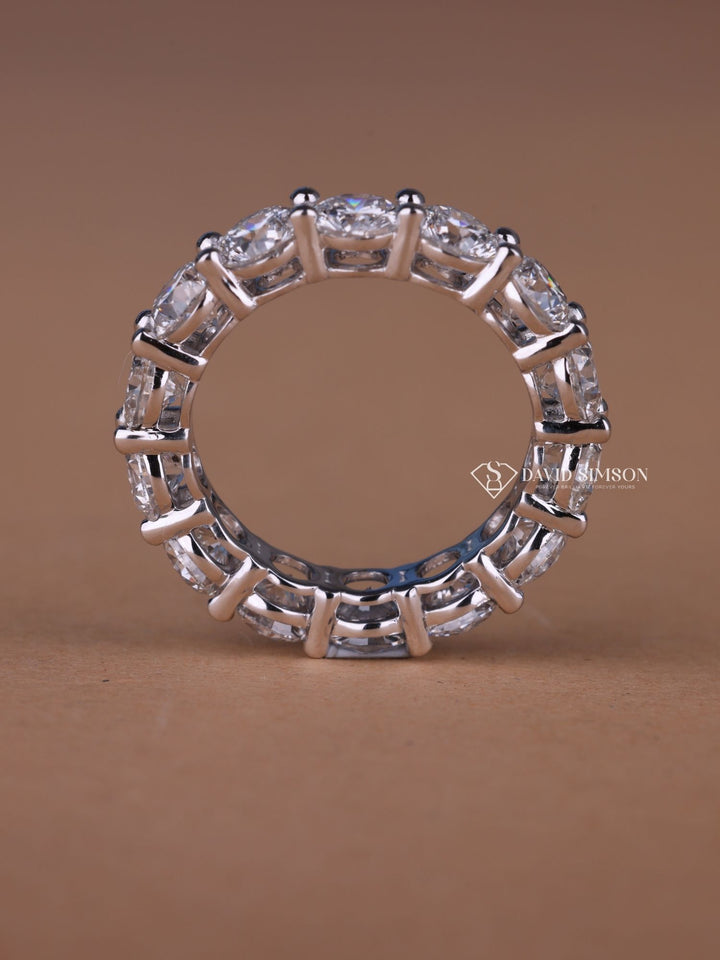 Round Cut Moissanite Diamond Full Eternity Matching Wedding Band