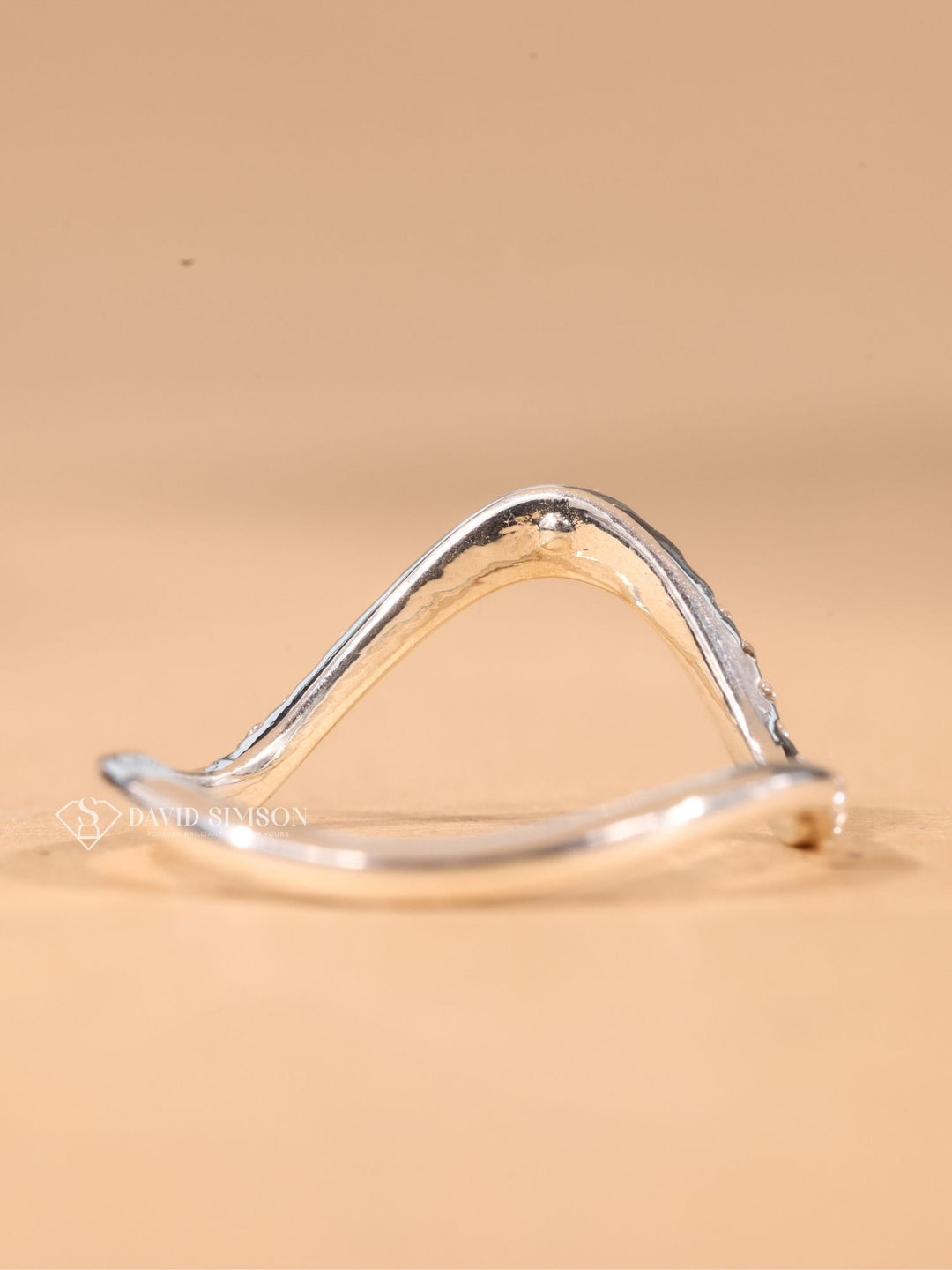 Round Cut Moissanite Diamond Unique Curved Wedding Band