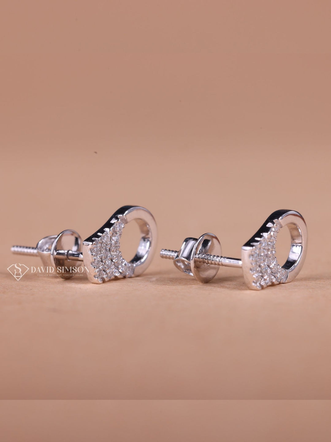 Round Cut Moissanite Diamond handcuffs Earrings for Women