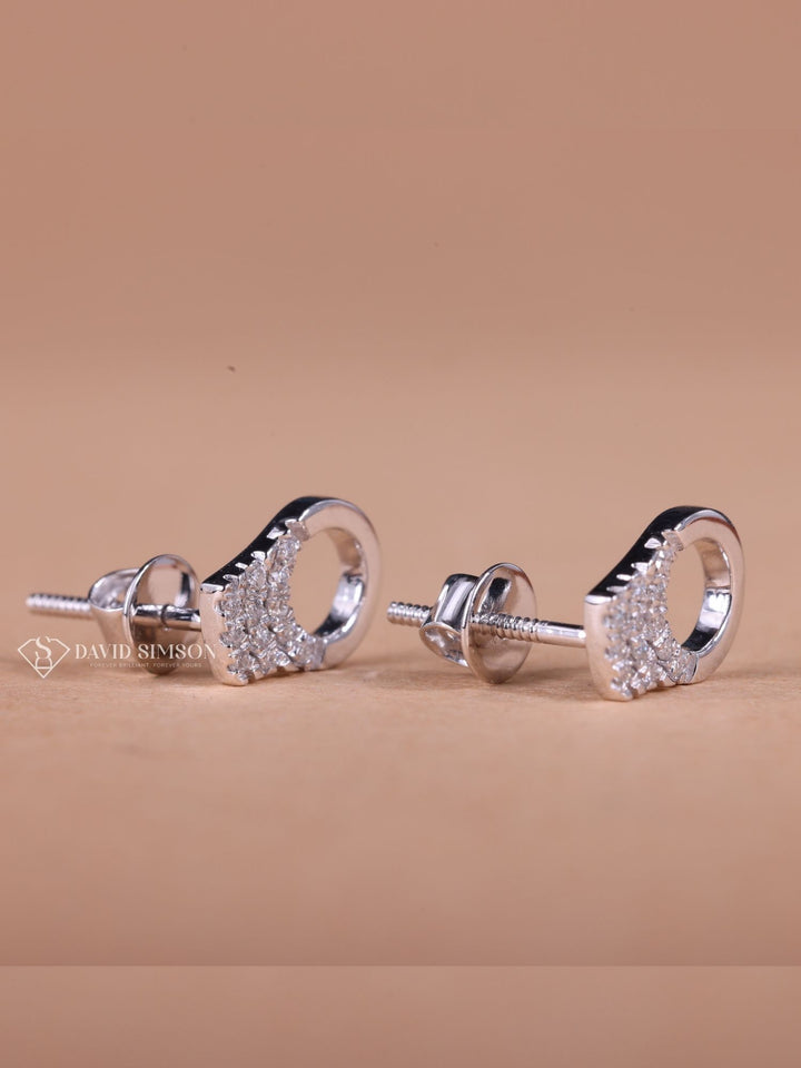 Round Cut Moissanite Diamond handcuffs Earrings for Women