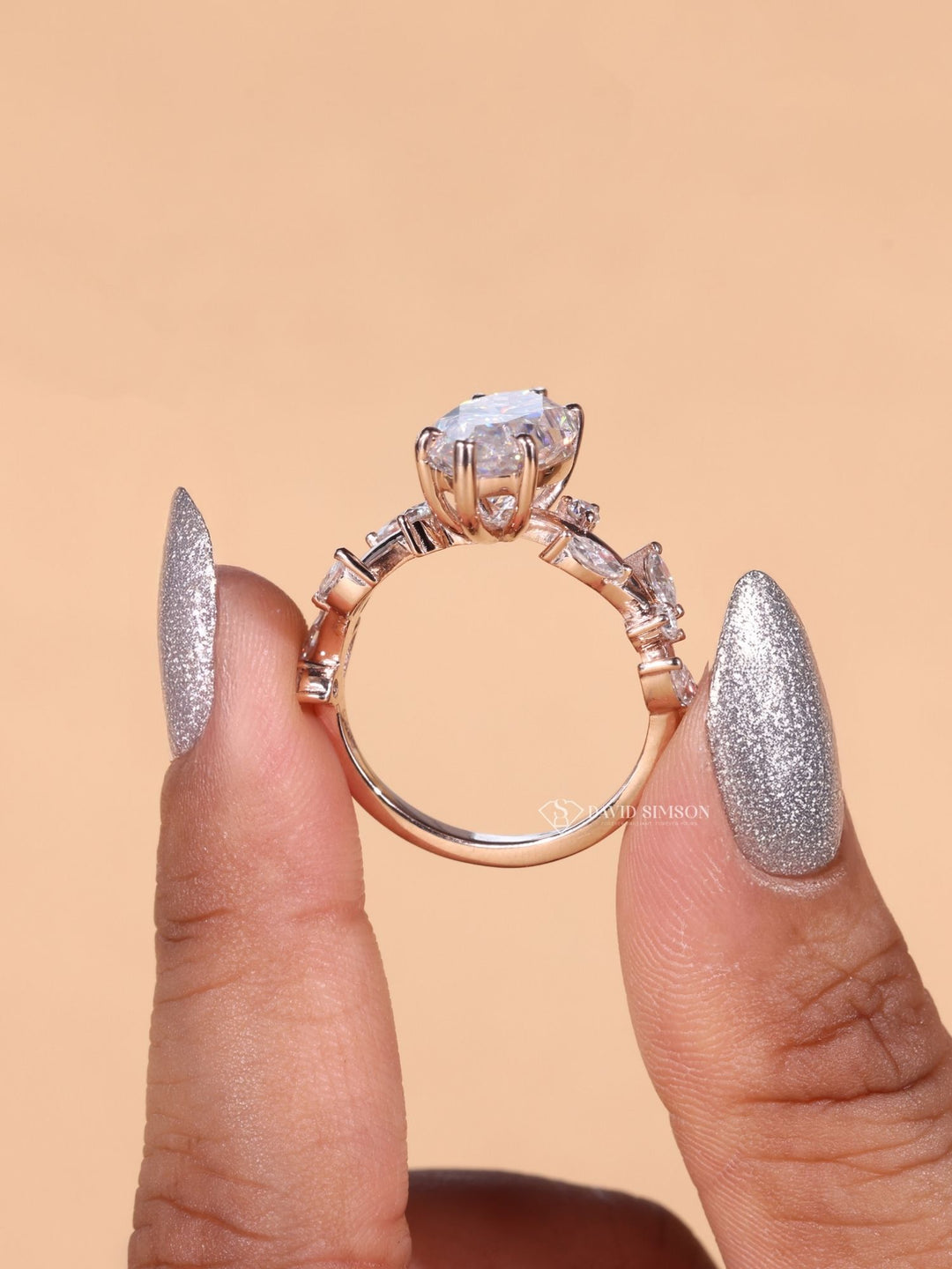 1.50CT-2.50CT Marquise Cut Moissanite Diamond Nature Inspired Engagement Ring