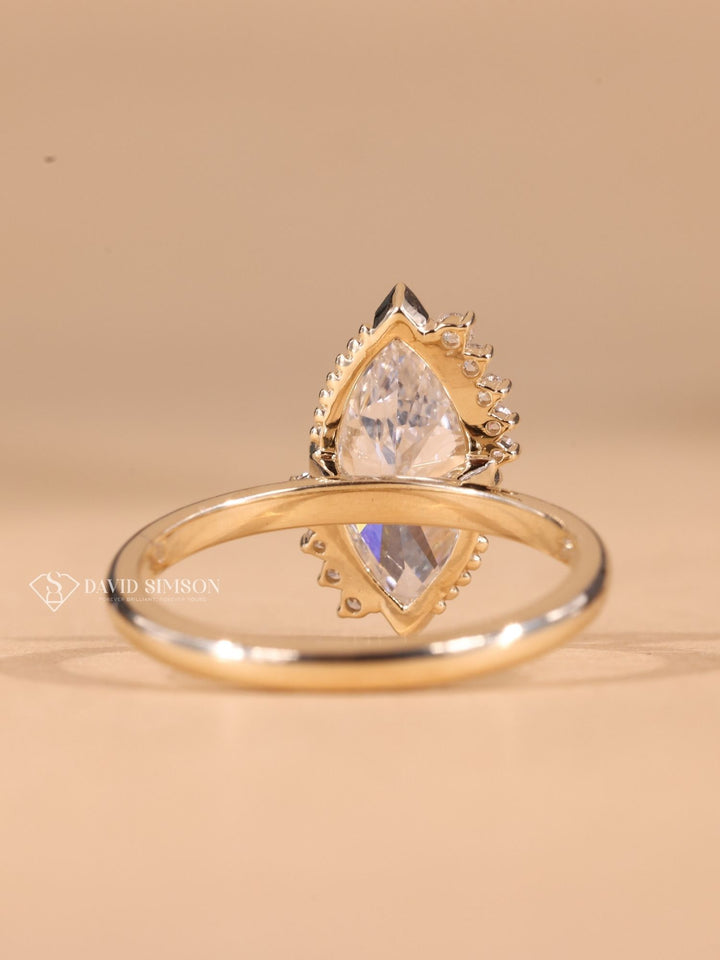 2.0CT-3.0CT Marquise Cut Moissanite Vintage Cluster Diamond Engagement Ring