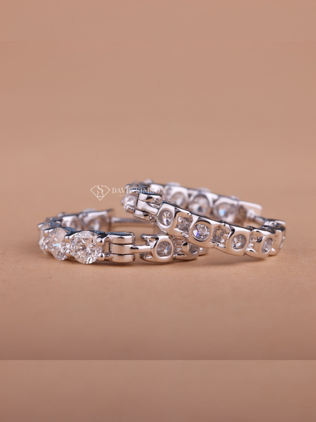 Round Cut Moissanite Diamond Hoops Earrings for Women