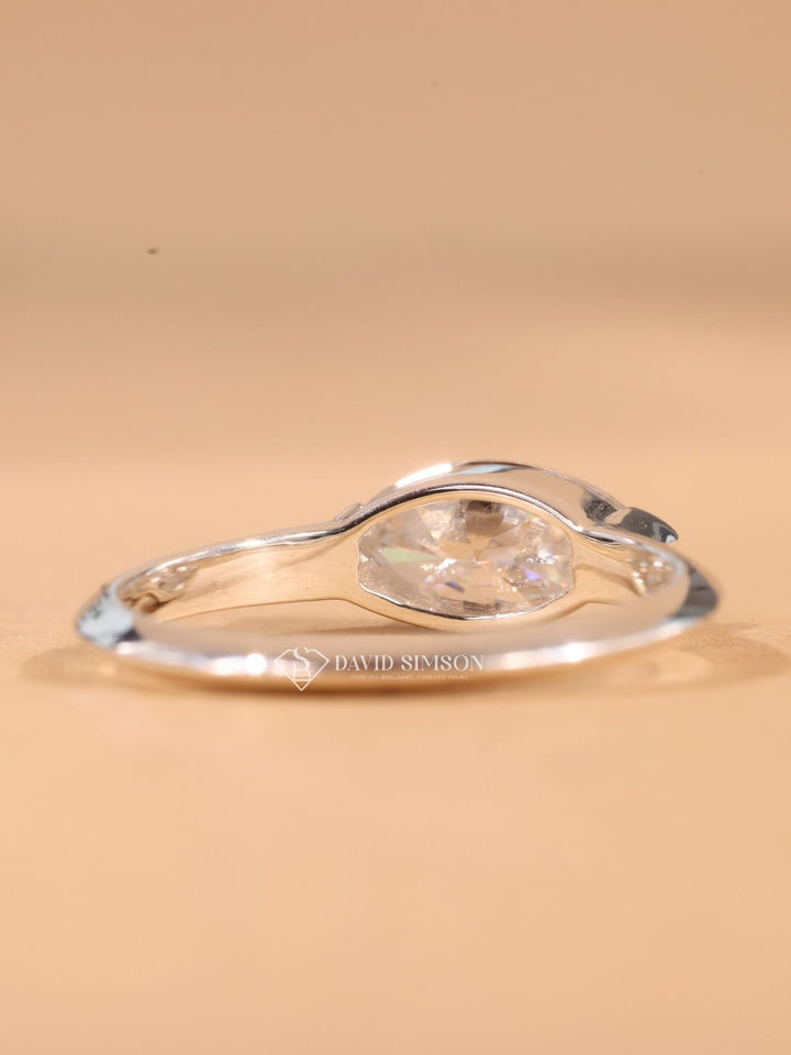 1.50CT-2.50CT East West Marquise Cut Moissanite Diamond Engagement Ring