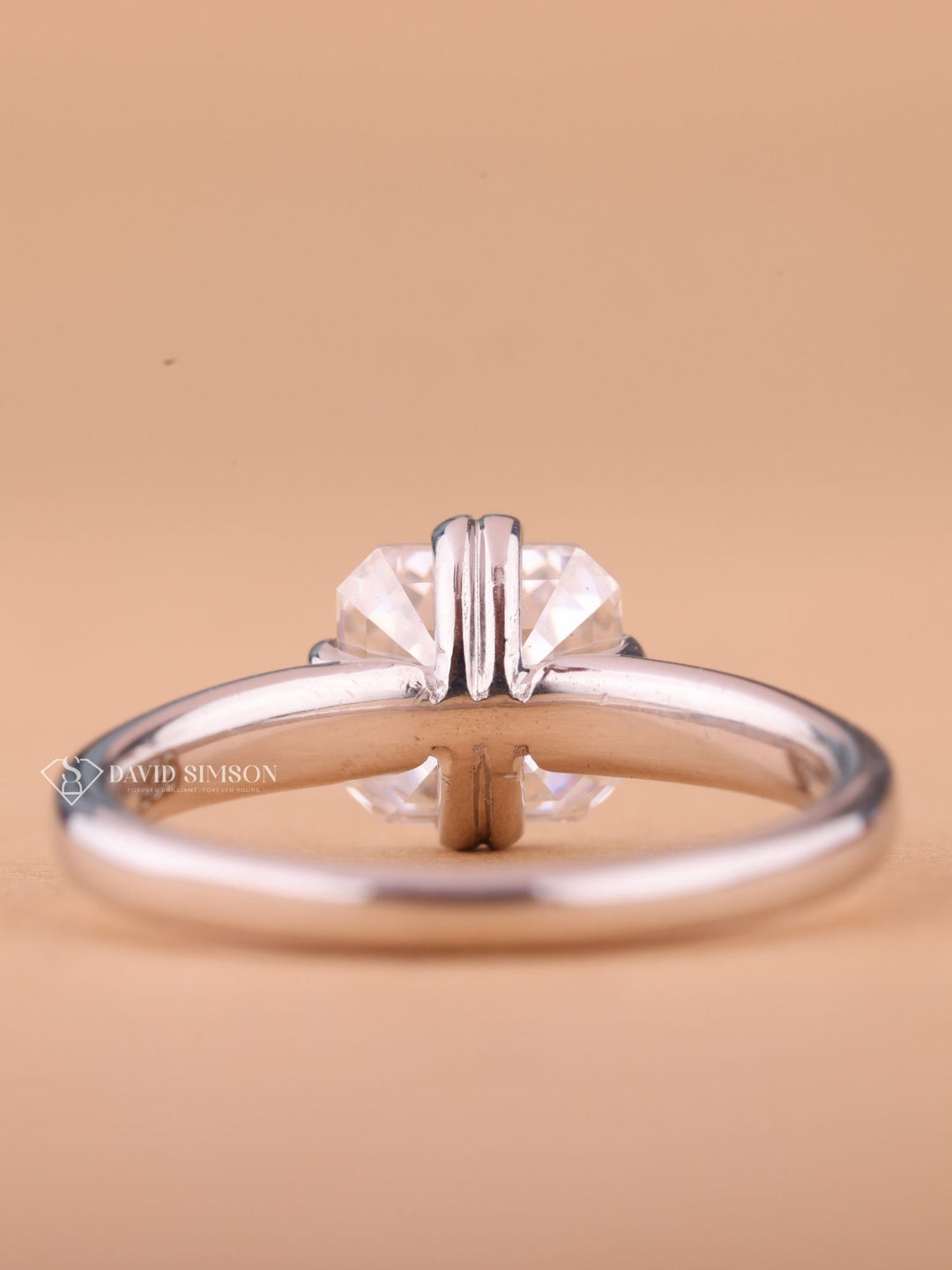 1.50CT-2.50CT Asscher Cut Moissanite Solitaire Diamond Engagement Ring