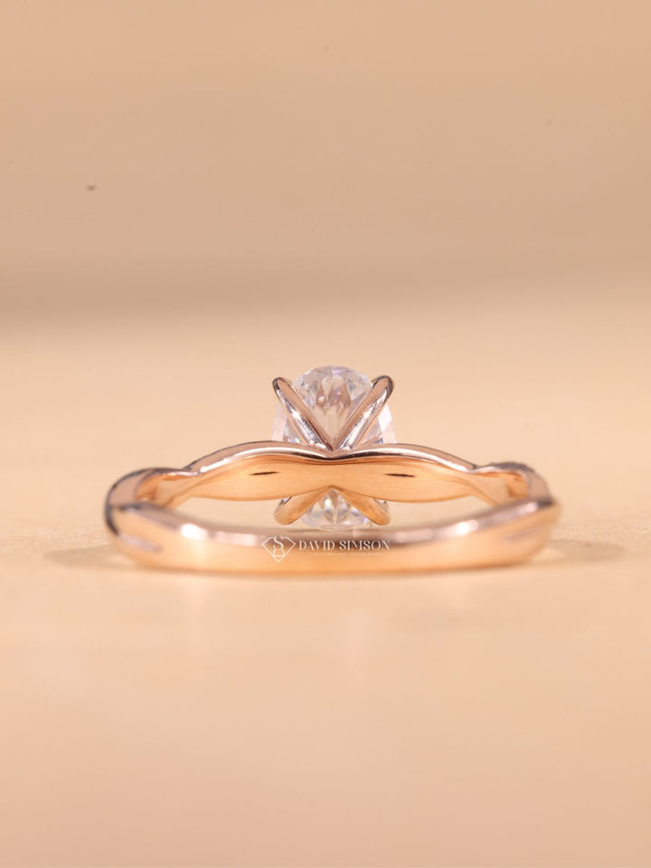 2.0CT-3.0CT Oval Cut Moissanite Infinity Diamond Engagement Ring