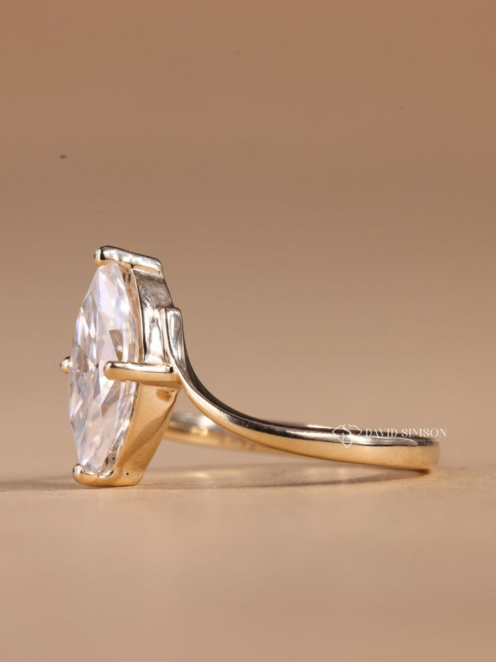 3.0CT-4.0CT Marquise Cut Moissanite Diamond Unique Engagement Ring for Her