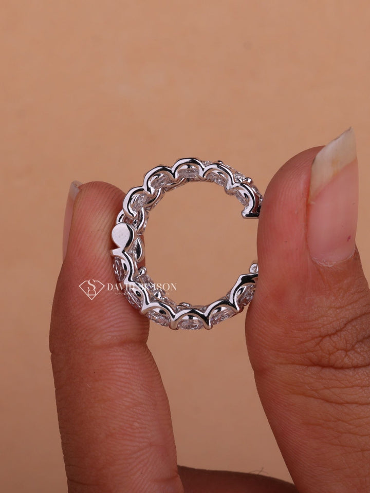 Round Cut Moissanite Diamond Hoops Earrings for Women