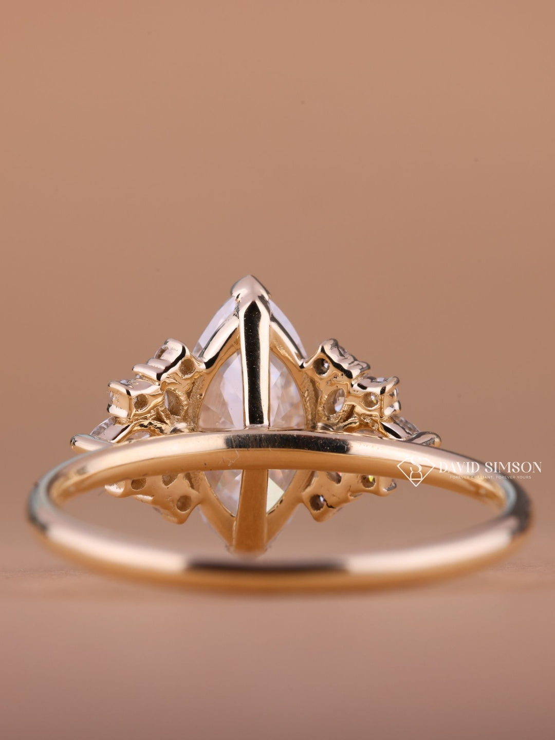 3.0CT-4.0CT Marquise Cut Moissanite Diamond Cluster Engagement Ring