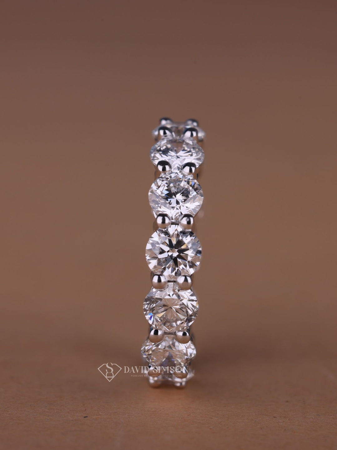 Round Cut Moissanite Diamond Full Eternity Matching Wedding Band