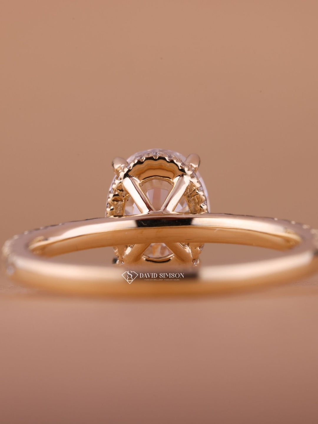 2.50CT-3.50CT Oval Cut Moissanite Diamond Hidden Halo Engagement Ring