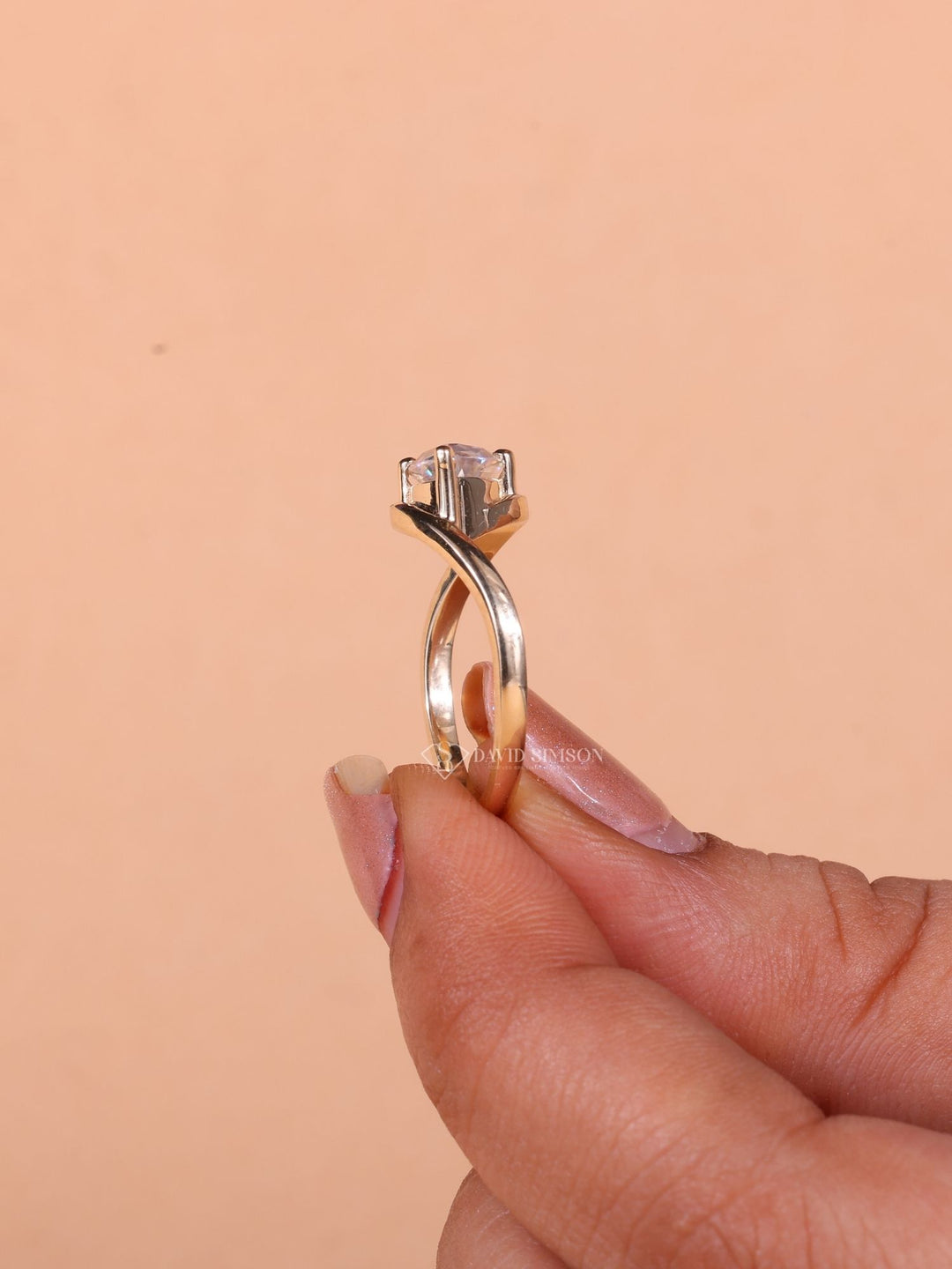 2.0CT-3.0CT Marquise Cut Moissanite Diamond East West Wave Engagement Ring