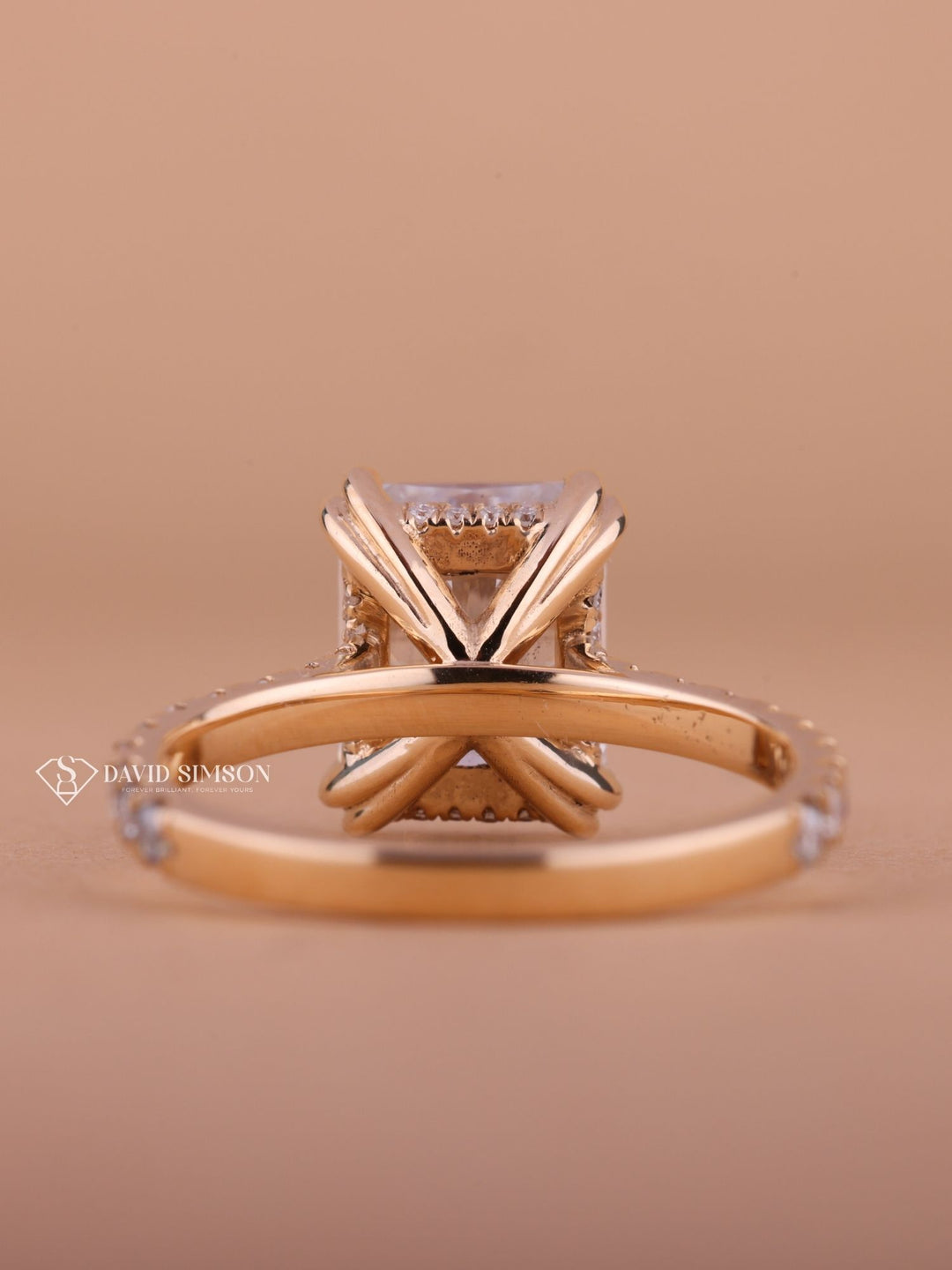 2.0CT-3.0CT Radiant Cut Moissanite Hidden Halo Diamond Engagement Ring